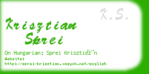 krisztian sprei business card